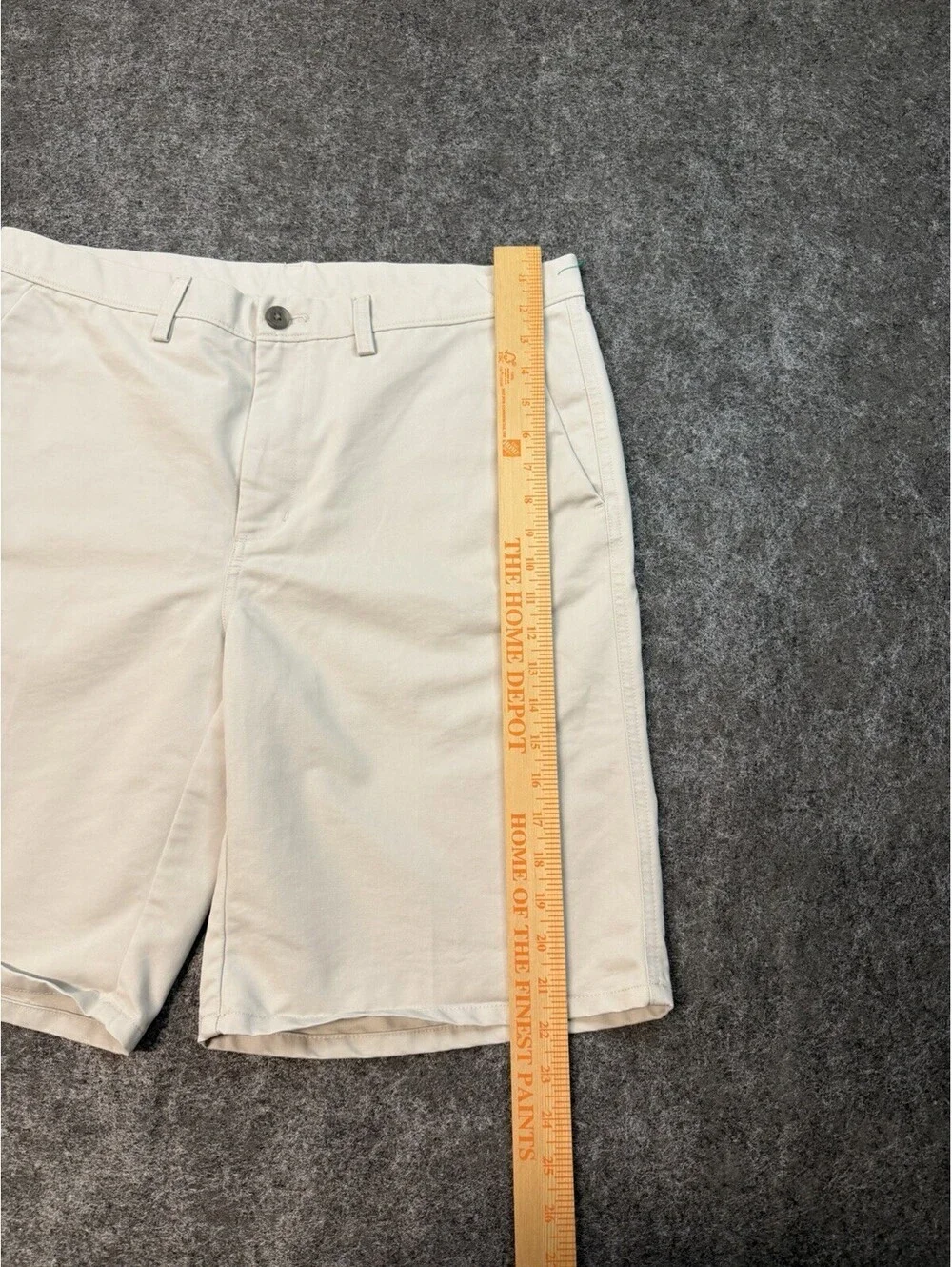 Haggar Mens 36 Beige Flat Front Performance Golf Chino Shorts Stretch